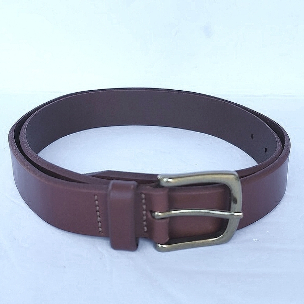 Gap Men's Cognac Brown Brass Hardware Cowhide Leather Belt